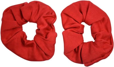 Set van 2 Grote Stoffen Haarelastieken - Rood