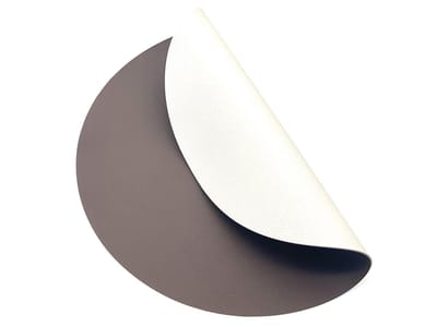Kade 171 placemats rond 6 stuks 38 cm - lederlook dubbelzijdig bruin met wit