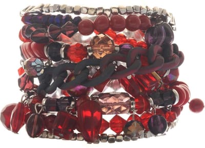 Behave - Armband kralen breed - Dieprode flair - Voor avondoutfits