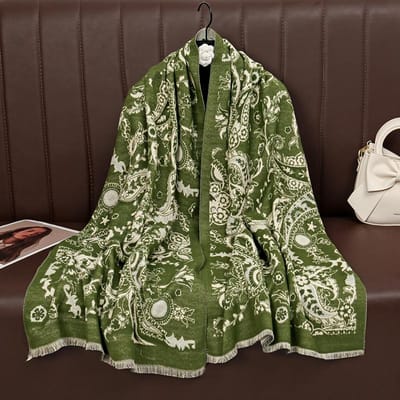 Luxe Winter Kasjmier Sjaal Dames Paisley Print Sjaal Wrap Zachte Pareo Elegante Poncho Vrouwen Warme Deken Echarpe Pashmina 63X180cm gray