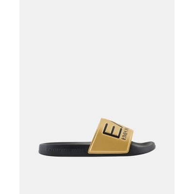 Emporio Armani EA7 Ronde Neus Platte Slippers Unisex Sandalen Geel 7X000108AF15118MZ097 40 beige