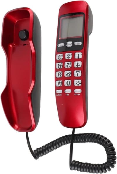 Vaste Telefoon - Thuistelefoon Kantoortelefoon - Bellen en Gebeld Worden - Inkomende Nummerherkenning - 19.5 cm - Rood