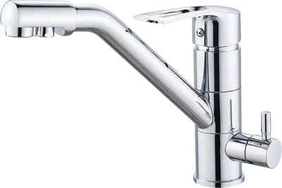 3-Weg Drinkkraan voor Keuken - Roestvrij Staal met Waterfilter en 2 Hendels