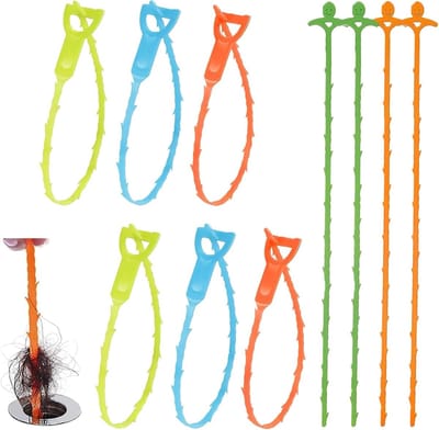 Effectieve 10-delige afvoerontstopper set, inclusief haarvangers en pijpreinigers voor keuken en douche, eenvoudig in gebruik