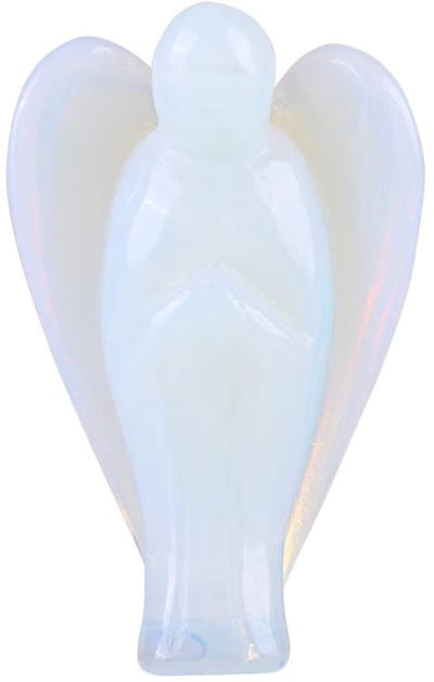 Dailygoods- Engel Beeldje Opaal Rozenkwarts - Mini Standbeeld - Decoratie - Beschermengel - Helende Steen - Thuis Decor