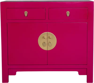 Fine Asianliving Chinese Kast Fuchsia Royale - Orientique Collectie B90xD40xH80cm Chinese Meubels Oosterse Kast