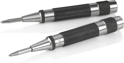 Set van 2 Automatische Centerpons voor Metaal en Hout - Zwaar Uitgevoerd met Gehard Staal