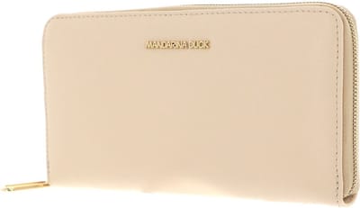MANDARINA DUCK Leren Portemonnee Luna Zip Around Wallet Macadamia Wit