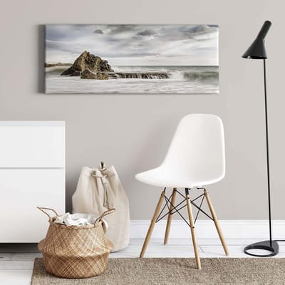 Canvas print DD123219 RockInTheSurf A.S. Création 1,0 x 0,4 m Wit Kantoor Hal/Gang Keuken Slaapkamer Woonkamer