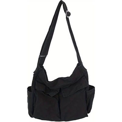 Vrouwen Vintage Handtas Canvas Tiener Schoudertassen Messenger Bags Dames Casual Handtas Crossbody Portemonnee zwart