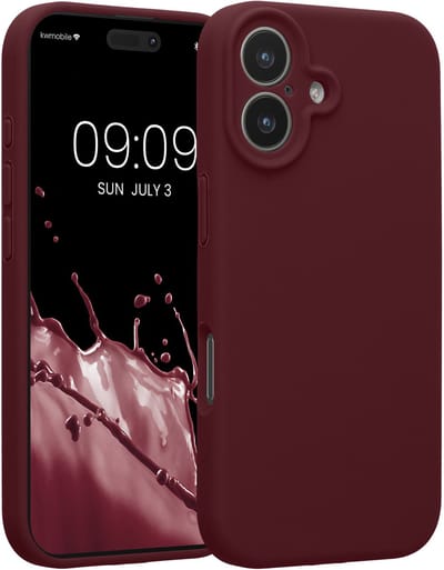kwmobile telefoonhoesje geschikt voor Apple iPhone 17 - TPU backcover met siliconen coating - Smartphone case in bordeaux-violet
