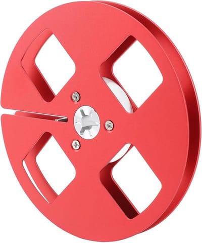 Lege Tapespoel - Aluminium Haspel - Opnamen Archiveren - Stevig Aluminium Ontwerp - 5 Inch Diameter - Rood