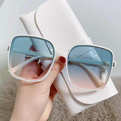KAMMPT Klassieke Grote Montuur Vierkante Zonnebril Dames Stijlvolle Gradiënt Buiten Zonnebrillen Klassieke Stijl Vrouwelijke Luxe Design Oogbescherming gray