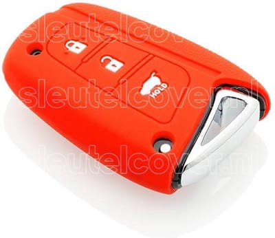Autosleutel Hoesje geschikt voor Hyundai - SleutelCover - Silicone Autosleutel Cover - Sleutelhoesje Rood