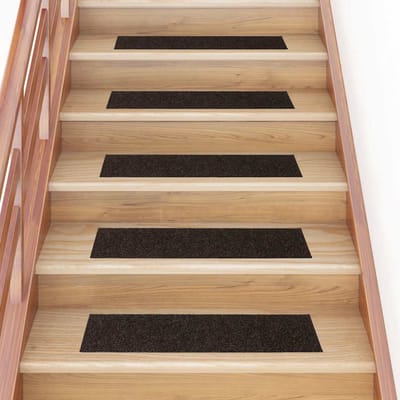 vidaXL - Trapmatten - Zelfklevend - 30 - stuks - 76x20 - cm - Donkerbruin - Rechthoekig