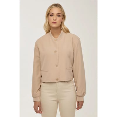 Collegekraag Dubbelzak Cropped Jacket