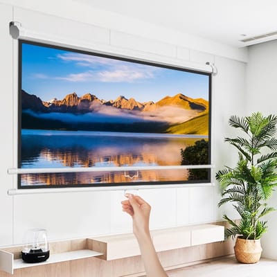 Projectiescherm - Filmscherm Beamer - Thuisbioscoop Creëren - Zelfvergrendelend Handmatig - 180 cm Diagonaal - Grijs