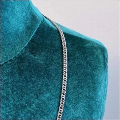 Aramat Jewels | Halskettingen | RVS Curb Chain Ketting Zilverkleur - Stoere Schakelketting | 60cm / 4.5mm |60cm | | Staal | Volwassenen | Verkleurd niet