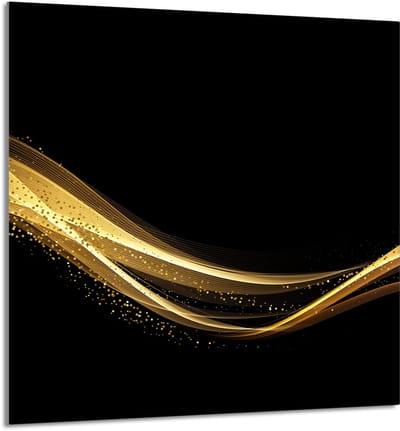 TMK ArtDeko Serie - Keuken Glazen Paneel - 60x65 cm - Zwart - Veilig en Hygiënisch
