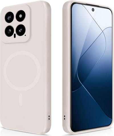 Stravo Hoesje Geschikt voor Xiaomi 14 – Siliconen Cover Hoes met MagSafe – Slank & Lichtgewicht – Schokbestendig – Anti-Fingerprint – Siliconen Case voor Xiaomi 14 - Starlight