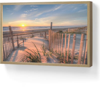 Wandlamp 60x40 cm - Oplaadbaar - Strand - Zee - Duin - Zonsondergang - Landschap - Wandlampen binnen woonkamer - Slaapkamer lamp - Decoratieve nachtlamp - Vloerlamp draadloos