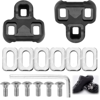 Fietsclip - compatibel met Keo-look fiets pedaal - grijs - 4,5 graden - 3 gaten - antislip lemmet - antislip fietsschroeven - compatibel met fietsschoenplank - accessoireset - fietsaccessoires