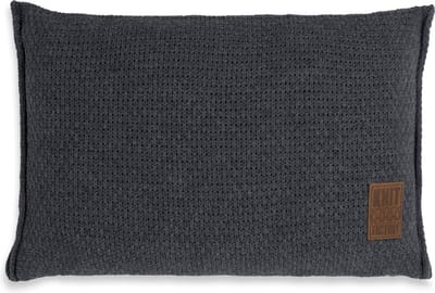 Knit Factory Jesse Sierkussen - Rechthoekig kussen - Kussen woonkamer - Bank kussen - Decoratie kussen - Antraciet - 60x40 cm - Kussenhoes inclusief kussenvulling