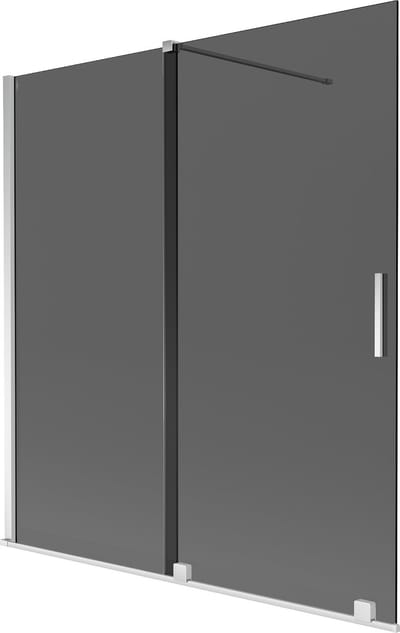 Mexen Velar badwand tweeledige schuifdeuren 150 x 150 , grafiet, chroom - 896-150-000-41-01
