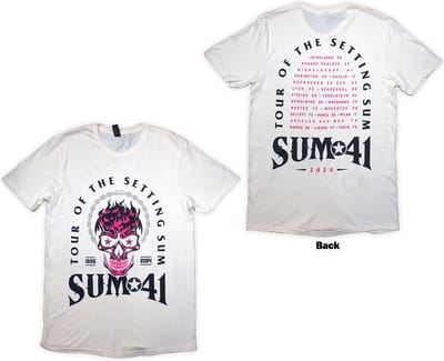 Sum 41 - Tour '24 Pink Skull Heren T-shirt - L - Creme