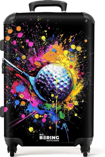 NoBoringSuitcases.com® - Koffer groot - Rolkoffer lichtgewicht - Golf met graffiti - Reiskoffer met 4 wielen - Grote trolley XL - 20 kg bagage