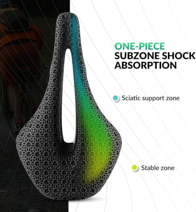 Ergonomisch Fietszadel 3D Geprint Lichtgewicht Schokdempend voor Racefiets MTB BMX Dames Heren