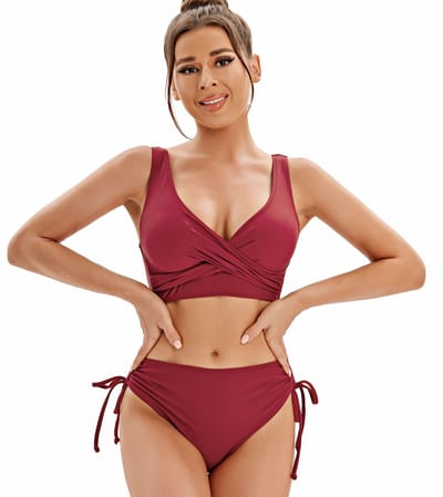 Vrouwen Bikini Set Crossover Bustier High-Waist Bikini Zwemkleding Elegant Tweedelig Zwempak