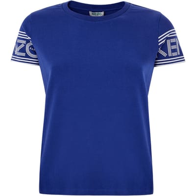 T-shirt in elektrisch blauw katoen Kenzo