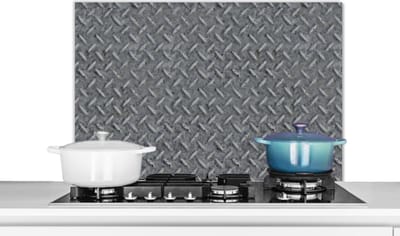 Spatscherm keuken 80x55 cm - Kookplaat achterwand Staal - Roest print - Industrieel - Patroon - Muurbeschermer - Spatwand fornuis - Hoogwaardig aluminium