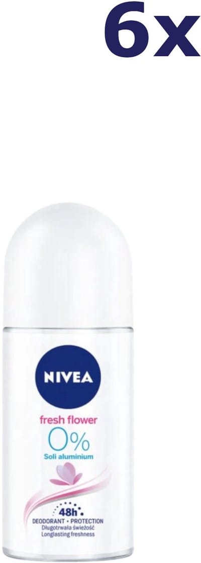 6x Nivea deodorant roller 50ml Fresh Flower