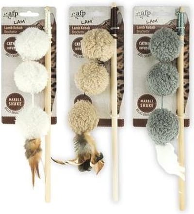 AFP Lambswool-Lamb Kebab Wand Catnip Speelgoed voor katten - Kattenspeelgoed - Kattenspeeltjes