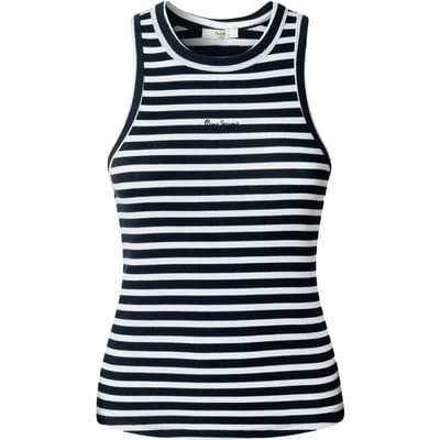 Pepe Jeans Marian Striped Mouwloos T-shirt Blauw L Vrouw