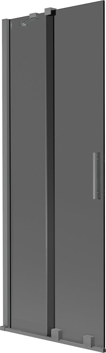 Mexen Velar badscherm voor bad, 2-delig schuifbaar 70 x 150 , grafiet, gunmetal - 896-070-000-41-95