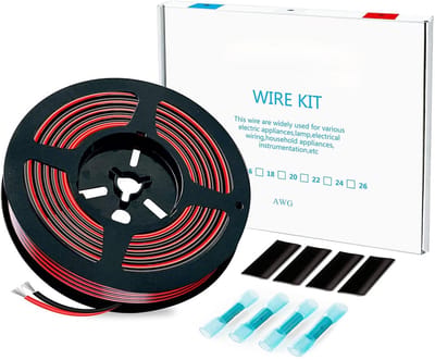 Silicone elektriciteitskabel 2,07 mm² - 20 meter hittebestendig draad (10 meter zwart en 10 meter rood)