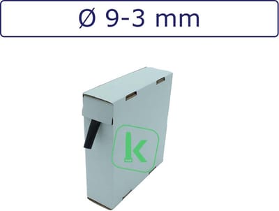 PRO-TIE® - Krimpkous 9-3 mm Zwart UV Dunwandig krimpverhouding 3:1 (Box 10 meter) - PRO-TIE