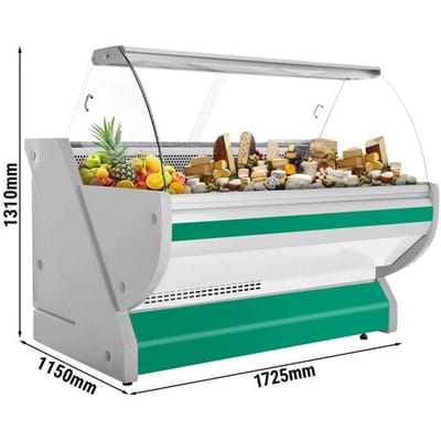 GGM Gastro Kühl-/ Fleischtheke - 1700mm - Grün - mit Fleischlicht & beleuchteter Frontblende