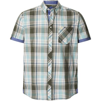 Jan Vanderstorm herren Overhemd Met Korte Mouwen - 41/42 - olijf - Plus Size