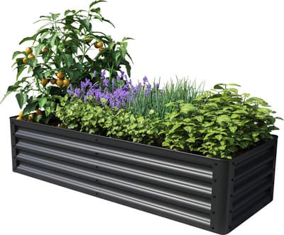 PRIMEYARD Moestuinbak LUCA antraciet stalen constructie 150x60x35 cm