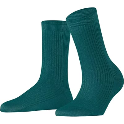 FALKE Shiny Rib eenkleurig viscose sokken dames groen - maat 35-38