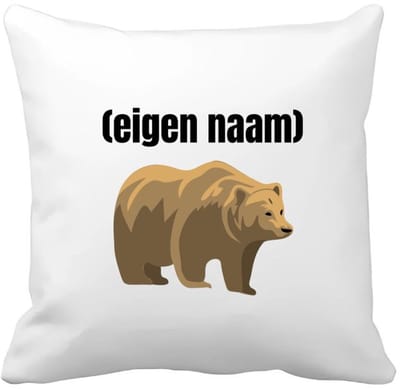 Akyol - grote beer met eigen naam Kussen hoes - Beer - beren liefhebbers - iemand die houdt van beren - verjaardag - cadeau - kado - 40 bij 40 cm