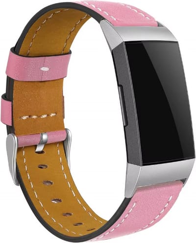 Actie4you® - Leren bandje - Geschikt voor Fitbit Charge 3 / Fitbit Charge 4 – Fitbit Bandje - Glad Licht Roze