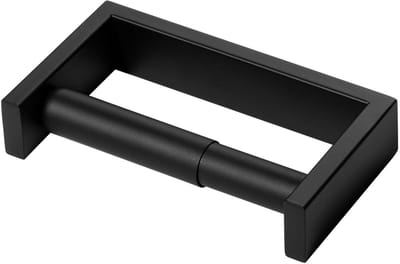 Dailygoods- Toiletrolhouder Roestvrij Staal - Wandmontage - Toiletpapier Houder - Flexibel - Modern Design - Geschilderde Afwerking (Mat Zwart) - Toiletpapierhouder