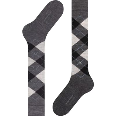 Burlington Marylebone lang gedessineerd wol kniekousen dames grijs - maat 36-41