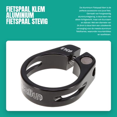 Dailygoods- Fietsrek 34.9mm - Aluminium Legering - Antislip - Lichtgewicht - Duurzaam - Geschikt voor verschillende fietsen - Fietsklem