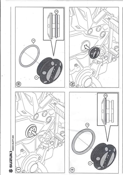 Paire Bouchon chassis alu pour moto Suzuki 750 GSR 2011 à 2016 990D0-08JFP-000